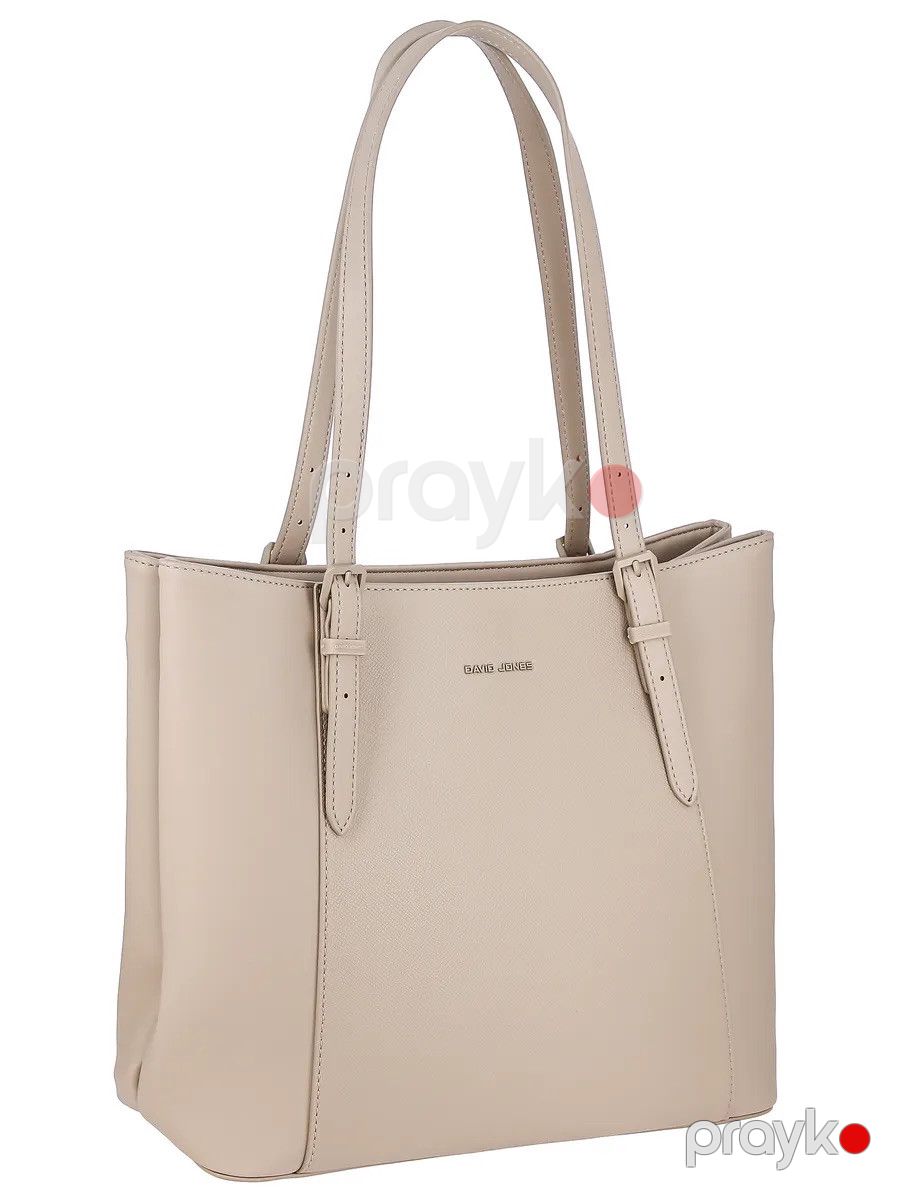 Qadınlar üçün çiyin çantası David Jones CM7674-1, eko dəri, bej, 31.5x29 sm — Mallar, Bakı (2)