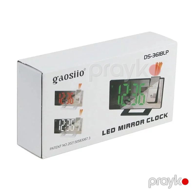 Gaussio Rəqəmsal Saat Proyektor Modeli Proyektor və güzgü ekranlı Gaosiio LED saat DS-3618LP LED Saatı — Mallar, Bakı (4)
