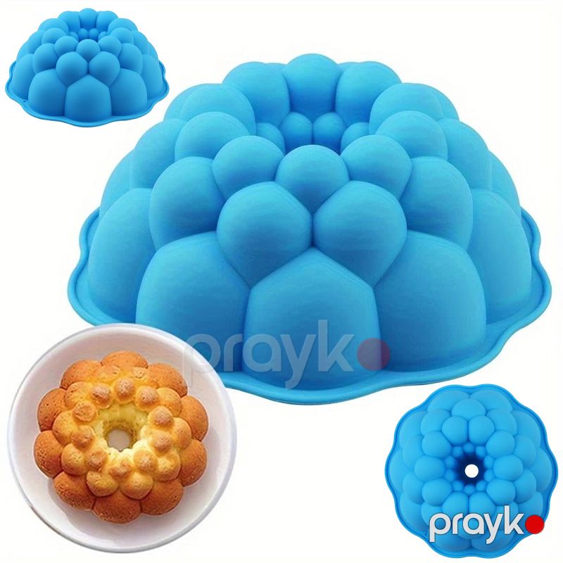 Yüksək Keyfiyyətli Bundt Tort Qabı silikon dəyirmi tort qabı, kiçik qabarcıq dizaynı ilə - tortlar, ponçiklər, jele, pudinq, şokolad bişirmə qəlibi — Qablar və mətbəx əşyaları, Bakı (5)