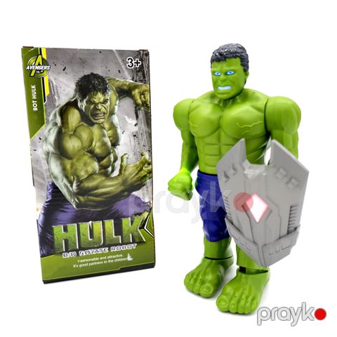 Hulk İşıqlı Səsli Super Qəhrəman Fırlanan Hərəkət Edən Oyuncaq Robot — Bakı