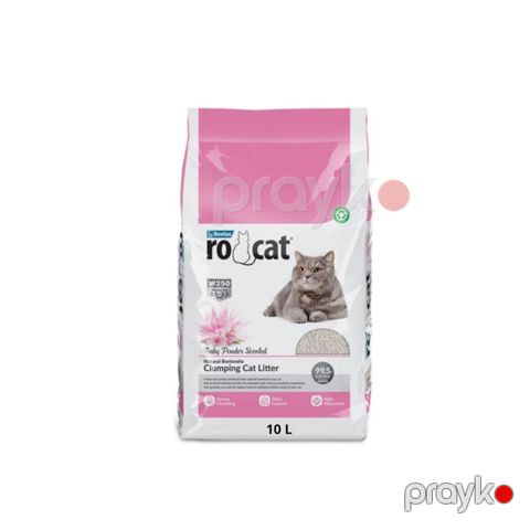 Topalaşan doldurucu Ro Cat Clumping Cat Litter pişiklər üçün, uşaq pudrası ətiri ilə, 10 l — Bakı