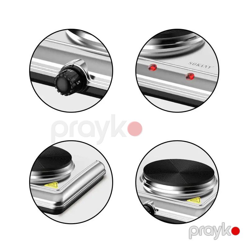 Sokany SK-5112 Çoxfunksiyalı Elektrikli İki Ocaqlı Qızdırıcı Soba Plitə 2000W — Plitələr, Bakı (6)