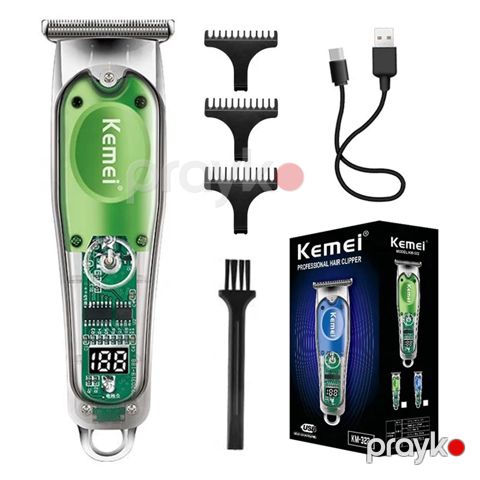 Kemei Kişilər Üçün Simsiz LED Saç Saqqal Kəsmə Makinası Professional USB Hızlı Şarj Saç Saqqal Təraş Maşını — Bakı
