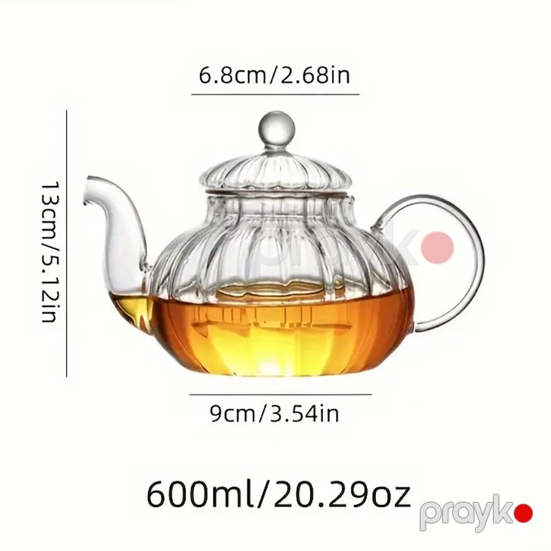 Şüşə Çaynik Çıxarıla Bilən Filtrli Dəm Çayniki 600 ML — Çaynikler və qəhvə qabları, Bakı (5)