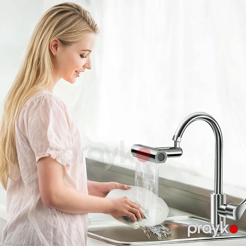 LUV 4-ü 1-də Mətbəx Kran Başlığı 360° Fırlanan Sıçramaya Qarşı Yüksək Qövslü Sink Kran Başlığı — Qablar və mətbəx əşyaları, Bakı (4)