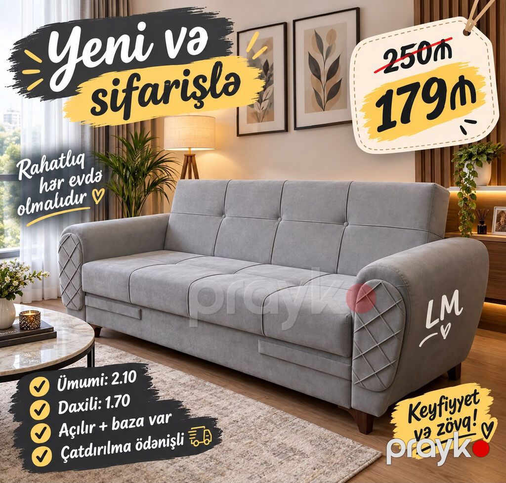 Divan Endirimlə Qiymət 179 Yeni və sifarişlə Kitab kimi — Divanlər, Bakı (2)
