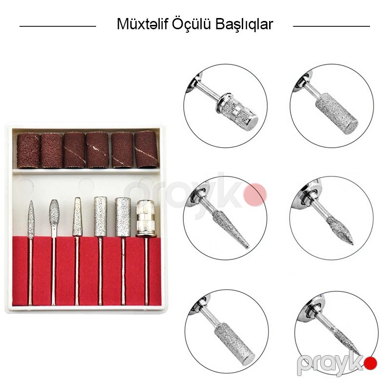 Manikür və Pedikür Üçün Elektrik Dirnaq Aparatı 20000 rpm Yüksək Sürətli Dirnaq Qaynağı Cihazı 12W — Gözəllik və səhiyyə, Bakı (3)