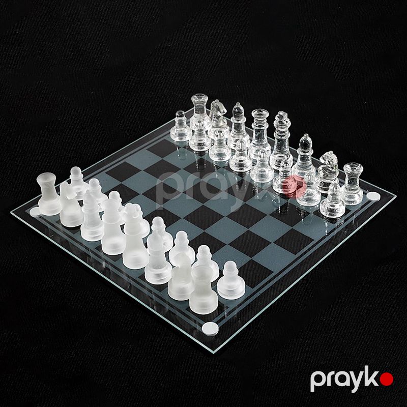 Şüşə Şahmat Dəsti Şahmat Oyunu Şəffaf Şüşə Şahmat Fiqurları 28x28 sm — Stolüstü və kart oyunları, Bakı (3)