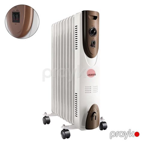 Ardesto OFH-09X1 Elektrikli Radiator Ağ Müasir Dizaynda Döşəmə Qızdırıcı 2000W 9 Pilləli Yüksək Güclü Yağ Qızdırıcısı — Bakı