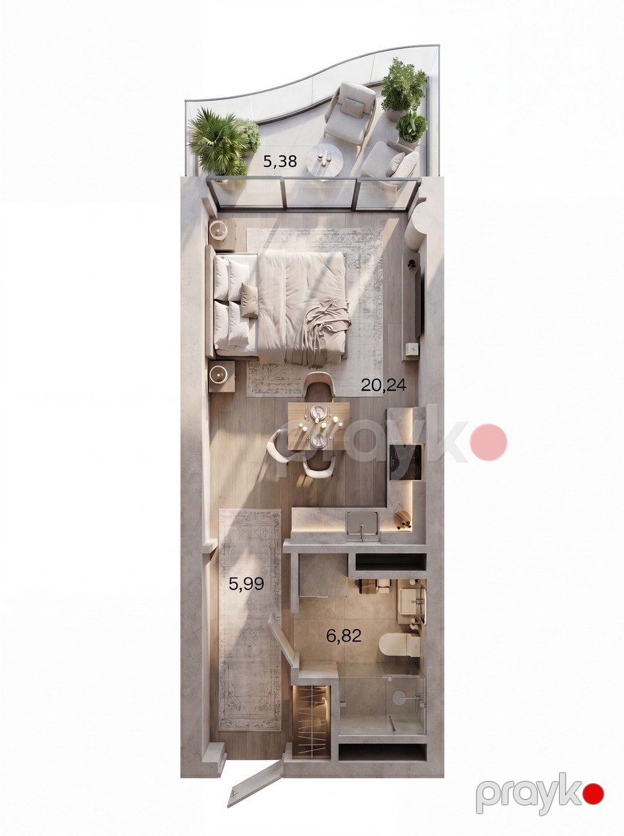 Satılır 1 otaqlı yeni tikili 38.4 m² — Mənzil, Bakı (3)