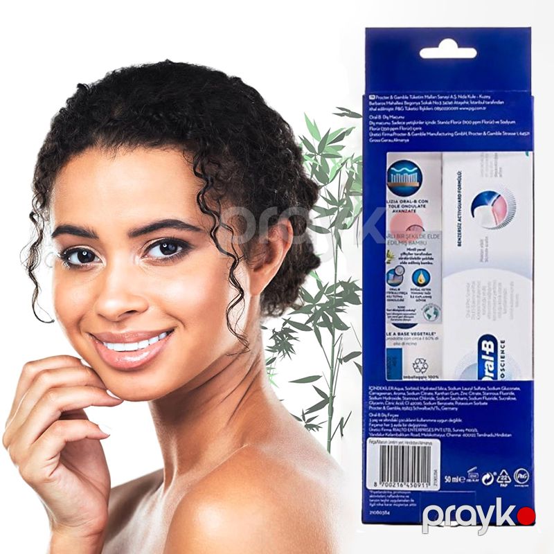 Oral-B Diş Eti Bakımı ve Plak Kalkanı Florürlü Diş Macunu 50 ml + Bamboo Diş Fırçası Oral-B Hediyye Diş Fırçası — Gözəllik və səhiyyə, Bakı (4)