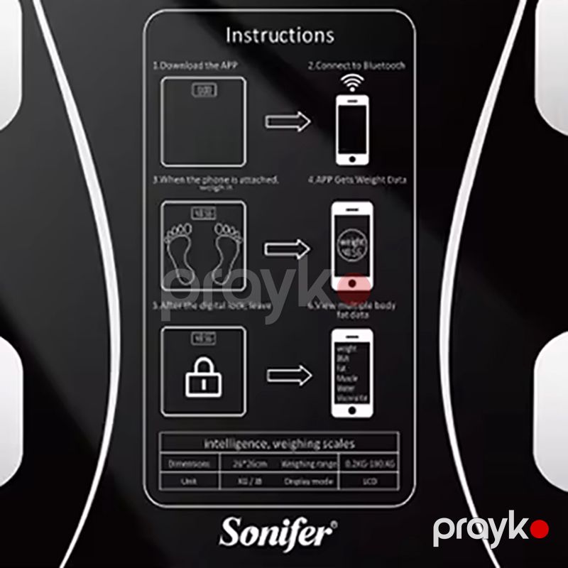 Sonifer SF-1913 LED Ekrana Sahib 180 kq-a Qədər Çəki Üçün Elektron Döşəmə Tərəzisi Ev Üçün Rəqəmsal Şüşə Məişət Tərəzisi — Tərəzi, Bakı (3)