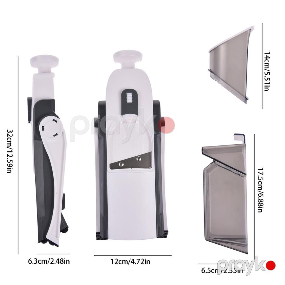 Tənzimlənən tərəvəz kəsici, 5 müxtəlif ölçülü paslanmayan polad bıçaqlı çoxfunksiyalı yemək kəsici, çıxarıla bilən tutacaq — Ev texnikası, Bakı (5)