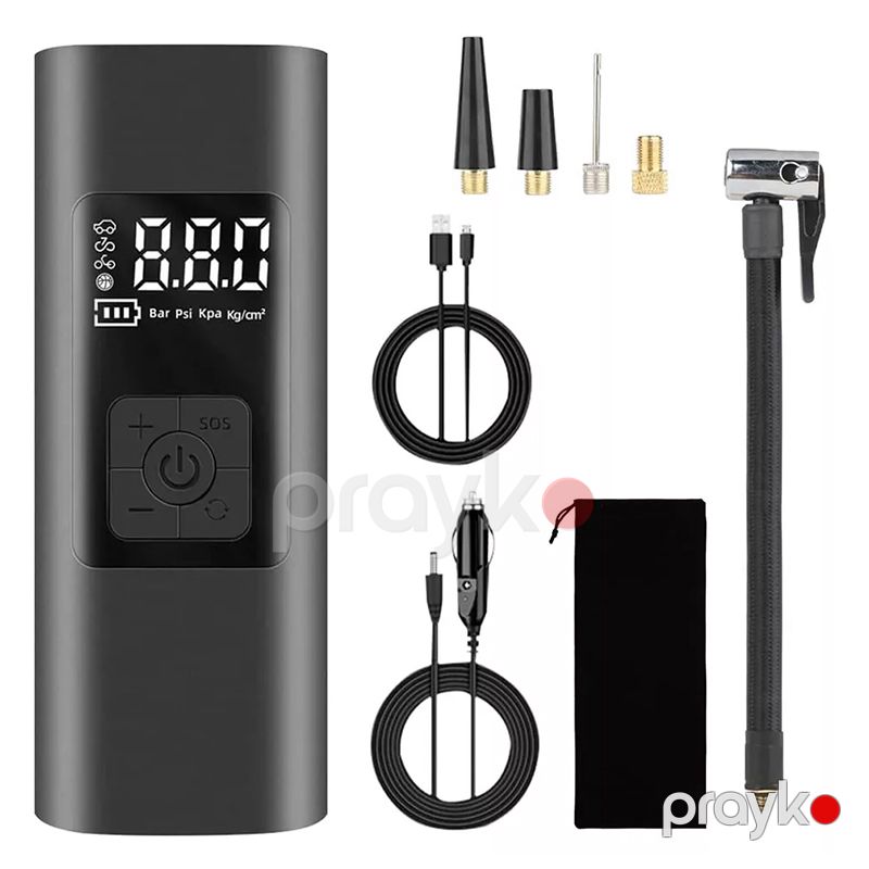 Avtomobil Velosipedi Motosiklet Topu üçün 12V Simsiz Avtomobil Nasos LED Təkər Pompası Portativ Hava Kompressoru USB Şarj cihazı — İdman, hobi, istirahət, Bakı (2)
