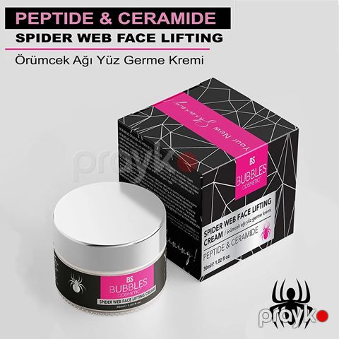 Bs Bubbles Cosmetic Hörümçək Toru Maskası Qırışlar Üçün Cavanlaşdırıcı Onarıcı Peptide Ceramide Örümcek Ağı Yüz Dartıcı Krem — Bakı