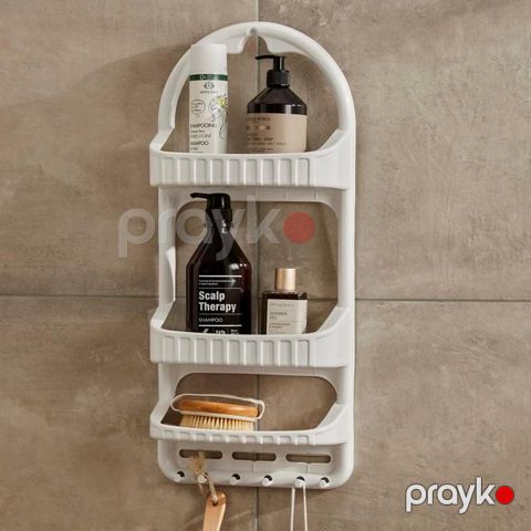 Hamam Üçün Saxlama Rəfi Çox Pilləli Saxlama Rəfi Organizer 3 Qatlı Plastik Saxlama Səbəti Rəngli Duş Kadikasi Plastik Asma Rəf — Bakı
