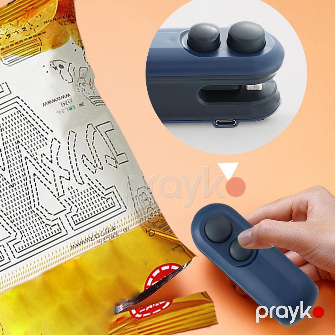 Portativ Qıda Ambalajı Plastik Torba Paketləyici Təkrar Şarj Edilə Bilən Mini Paket Klip Mühürləyici Qida Paketləmə Cihazı — Qablar və mətbəx əşyaları, Bakı (5)
