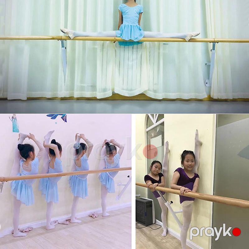 Divara Quraşdırılmış Rəqs Streç Çubuğu Pilates Gimnastika Üçün Taxta Balet Avadanlığı Barre Bar Tenzimlənən Məşq Avadanlığı — Fitness və yoqa, Bakı (5)