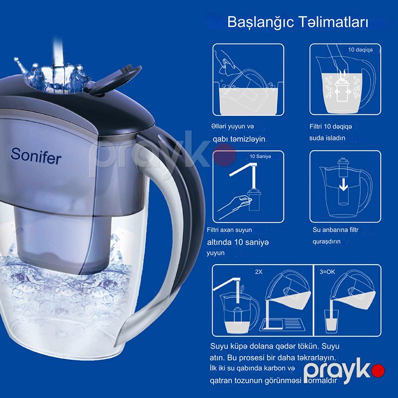Sonifer Filtrli Su Qabı Tutum 2.5L — Termos və termoş, Bakı (3)