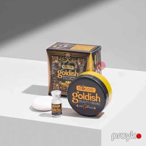 Bıocos Goldish Beauty Cream with Gold Pearl – Qızıl Mirvari Tərkibli Üz Baxım Dəsti — Bakı