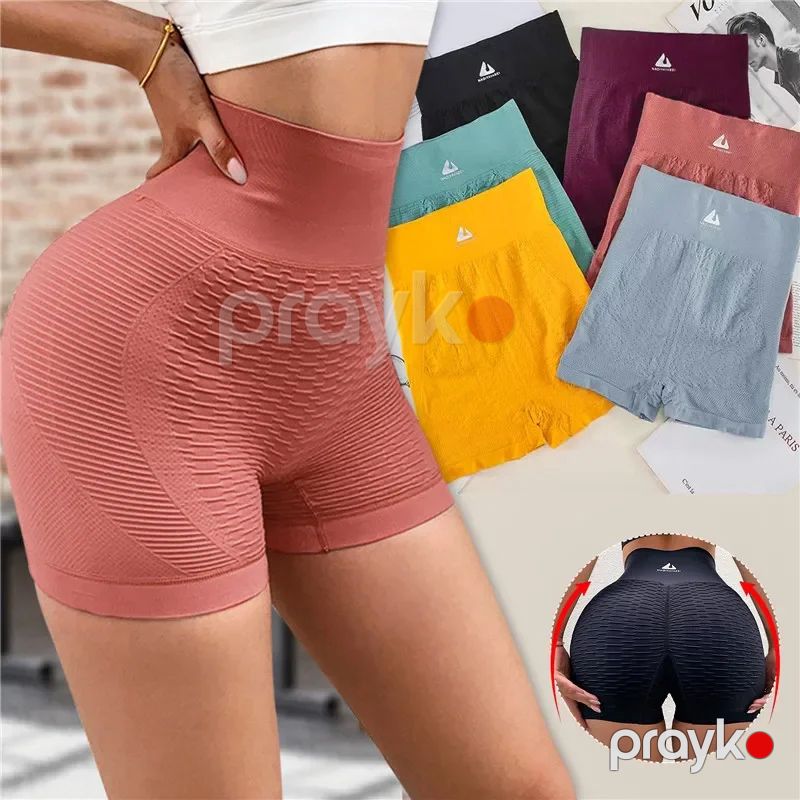 Qadın Tikişsiz Lasin Şort İdman Üçün Qısa Tayt Yüksək Bel Şort — Fitness və yoqa, Bakı (2)