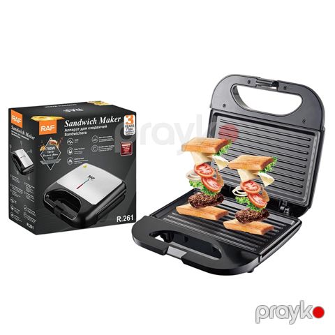 Elektrik Sendviç Hazırlayıcı RAF R.261 800W Qara Rengli Toster Toster Raf R.261 Qızardıcı Toster — Bakı
