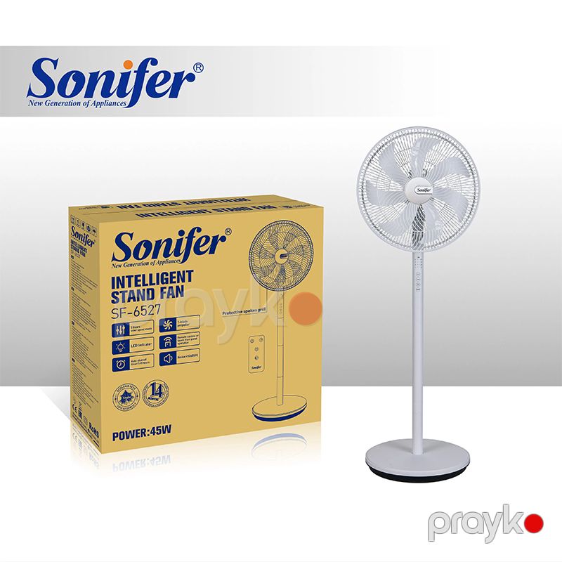 Sonifer SF-6527 45W Yüksek Keyfiyyətli Motor eko enerji 3 süretli Elektrikli Yer Vantilatörü Ağıllı 7 Perli Ventilyator — Ventilyatorlar, Bakı (3)