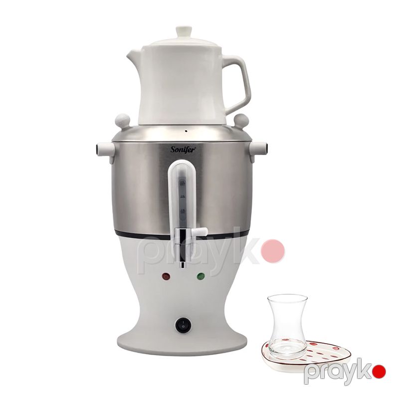 Sonifer SF-2088 Böyük Tutumlu 6L Paslanmayan Polad Samavar Dəsti Elektrikli Çay Dəmləyici Samovar — Samovarlar, Bakı (3)