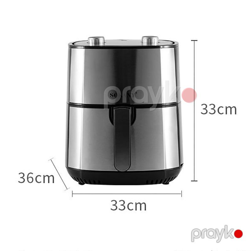Enerjiye Qənaət Edən Sokany Elektrikli Gümüş Hava Fritözü İstiyə Davamlı Air Fryer 6L Tutuna Malik Ağıllı Hava Fritözü — Digər mətbəx texnikası, Bakı (6)