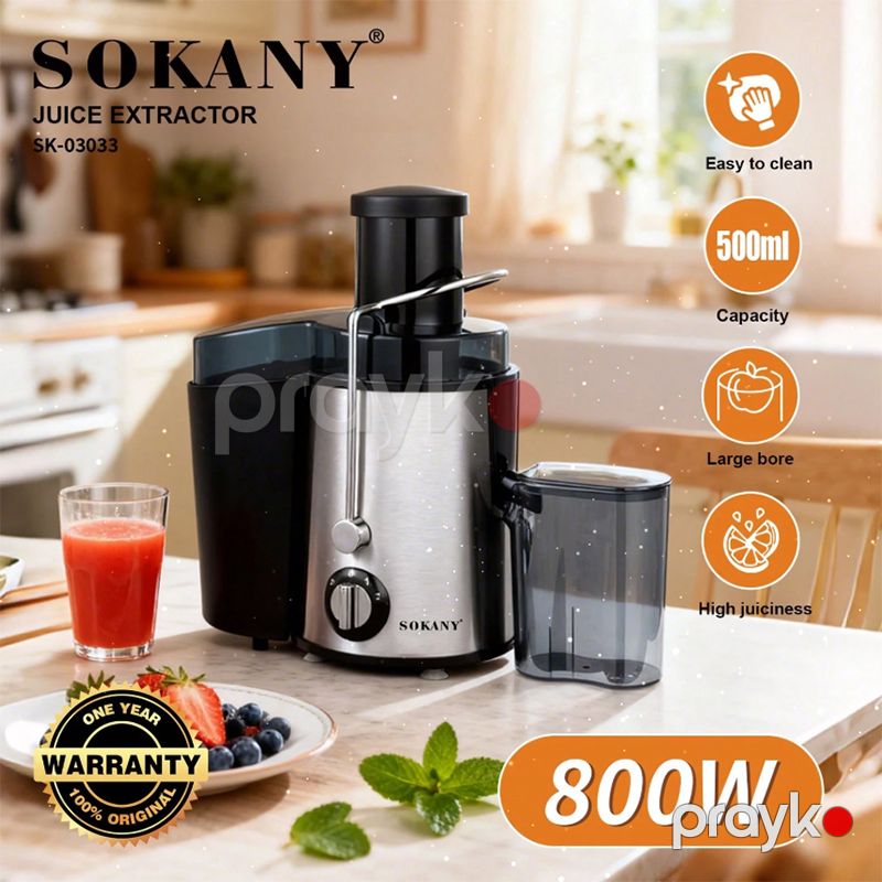 Şirəçəkən Sokany SK-03033 – 800W, paslanmayan polad gövdəli Meyvə Şirəsi Sıxan 0.5 l şirəçəkən — Digər mətbəx texnikası, Bakı (2)