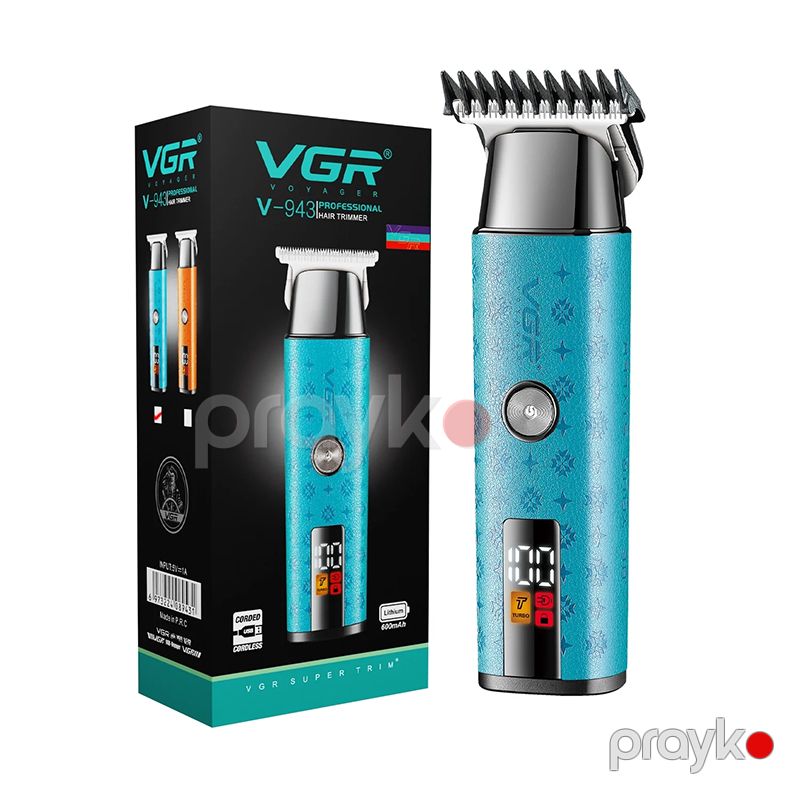 Kişilər üçün VGR V-943 Professional Saç Kəsici 100 Dəqiqəlik İşləmə Müddəti və Turbo Rejimi ilə Dəqiq T-Bıçaq Kəsimi — Ev texnikası, Bakı (2)