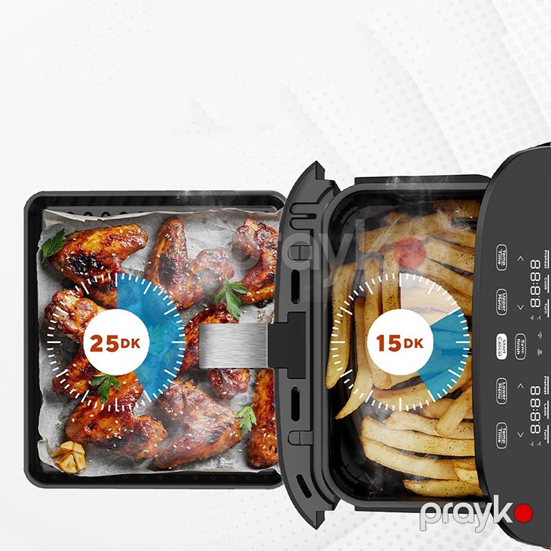 Kumtel HAF-11 Çoxfunksiyalı 2 Bölməli Qızardıcı Air Fryer Fritöz — Digər mətbəx texnikası, Bakı (2)