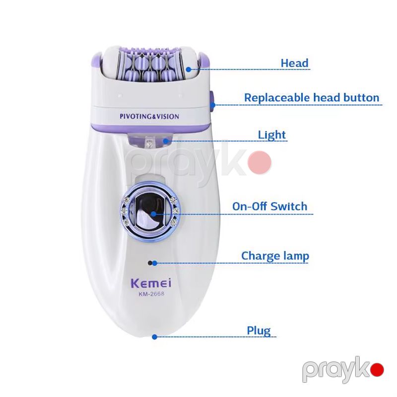Kemei KM-2668 - Epilyator Çoxfunksiyalı Elektrikli Bədən Epilyatoru — Usturalar, trimmerler və epilyatorlar, Bakı (3)