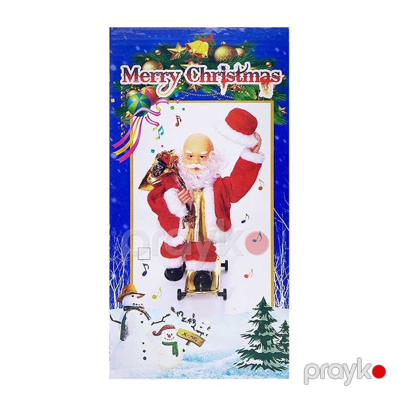 Şaxta Baba Skeyt BB 238-16 Milad Ağacı Oyuncaqları Oyuncaq Şaxta Baba Heykəli Musiqili Skeyt Sürən Santa claus — Mallar, Bakı (6)