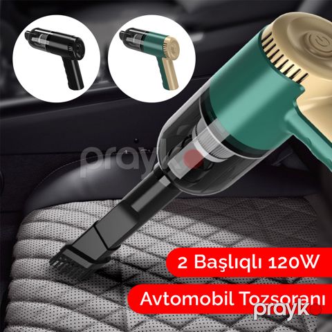 120W Mini Tozsoran Güclü Emişli Mini Avtomobil üçün İki Başlıqlı Portativ Əl Tozsoranı — Bakı