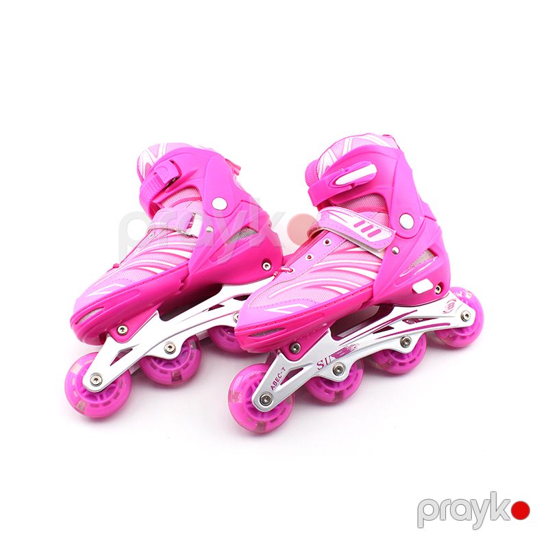 FeiBao Tənzimlənən LED Flaş Roller Skating Shoes Rolik Pink Feibao Rolik — Geyim, ayakkabı, aksesuarlar, Bakı (2)