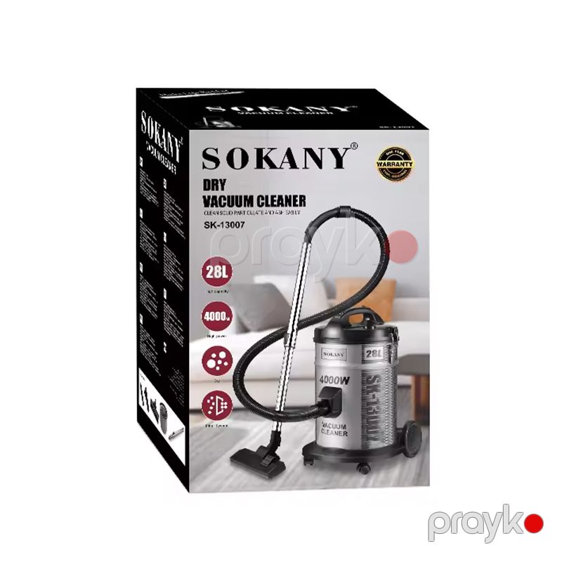 Sokany Vacuum Cleaner 4000W SK-13007 Polad Yüksək Güclü Ev Üçün 28 litr Peşəkar Tozsoran Döşəmə Tozsoran — Tozsoran, Bakı (7)