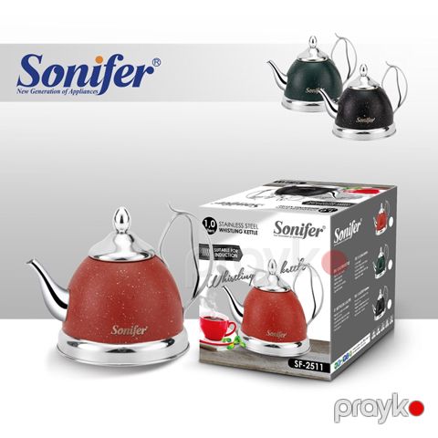Çaydan Sonifer SF-2511 Paslanmayan Polad Qırmızı Rengli 1 L Tutumunda Kiçik Ölçülü Polad Sonifer Çaydan — Bakı
