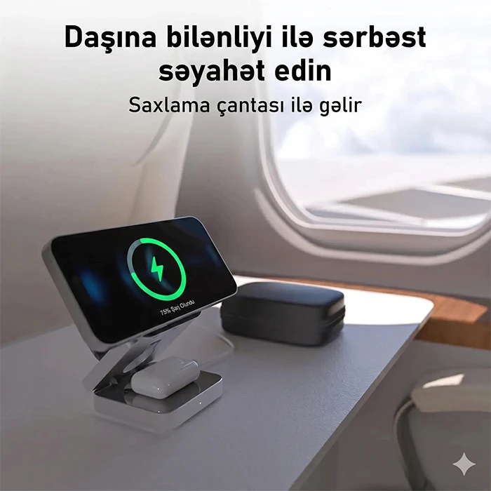 Edamon 3-ü-1-də: Bütün cihazlarınız üçün tək şarj Kabellərin yaratdığı xaosa birdəfəlik son qoyun — Simsiz qulaqlıqlar, Bakı (4)