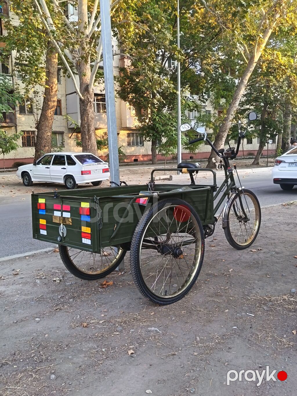 Pakistanda istehsalı olan yük velosipedi (trisikl) - Yük götürmə — Anbar avadanlığı, Mingəçevir (4)