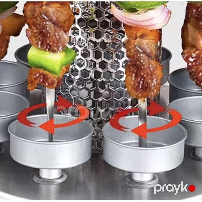 Sokany SK-6111 Çoxfunksiyalı Elektrikli Manqal Şaquli Portativ Fırlanan Barbekü 1000W — Soba və qrillər, Bakı (6)