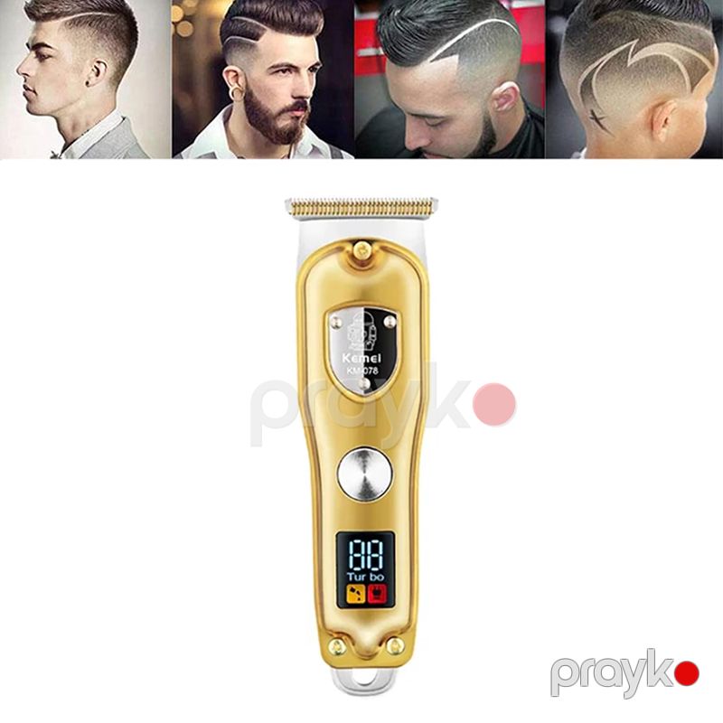 Kişilər Üçün Peşəkar Saç Qırxan Ülgüc Kemei Km-078 LED Saç və Üz Təraş Maşını Elektrikli Simsiz Trimmer — Usturalar, trimmerler və epilyatorlar, Bakı (5)