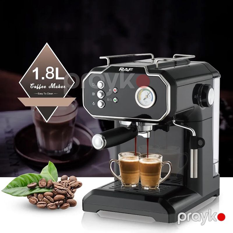 Yüksək Keyfiyyətli 15 Bar Təzyiqli 850W Espresso Maşını RAF Elektrikli Professional Kofe Maşını 1.8L R.104B — Digər mətbəx texnikası, Bakı (2)