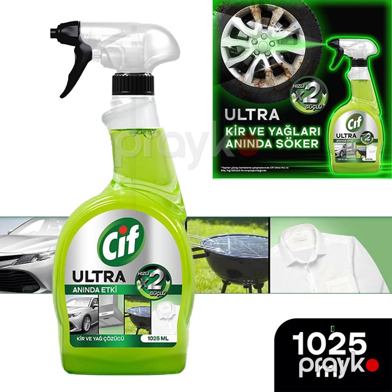 Cif Ultra Anında Etki Kir ve Yağ Çözücü 1025 ml Avtomobil Ev Təmizliyi Üçün Yağ Çözücü Cif Ultra Sprey Təmizlik Sıvı Sprey Limon — Mallar, Bakı (2)