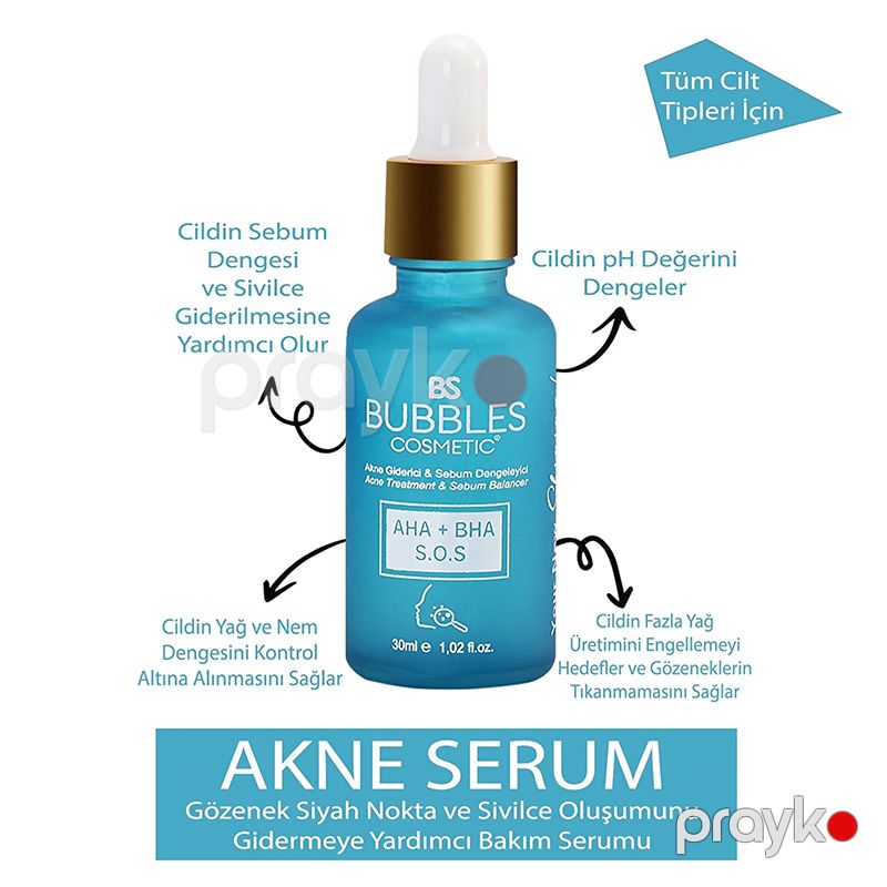 Bs Bubbles Cosmetic Akne və Qaranöktələrə Qarşı Üz Təmizləyici Serum 30ml Baxım Serumu — Gözəllik və səhiyyə, Bakı (4)