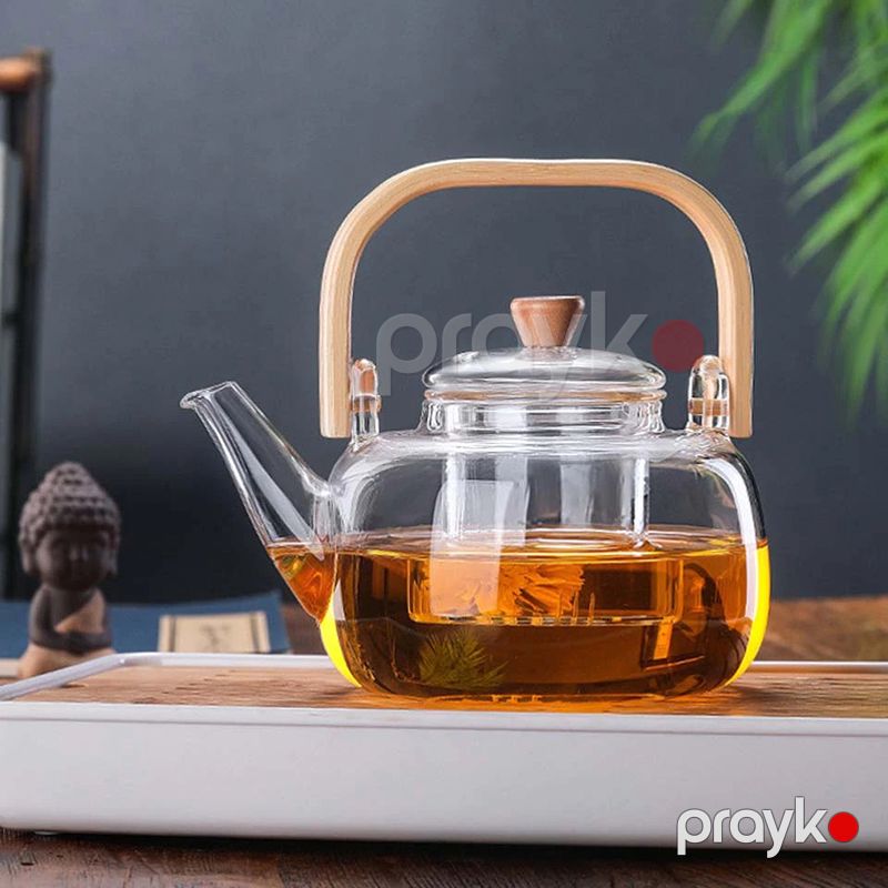 Borrey İstiliyədavamlı Protativ Seramik Şüşə Çaynik Böyük Tutumlu Şəffaf Şüşə Çaynik 1000Ml — Çaynikler və qəhvə qabları, Bakı (2)