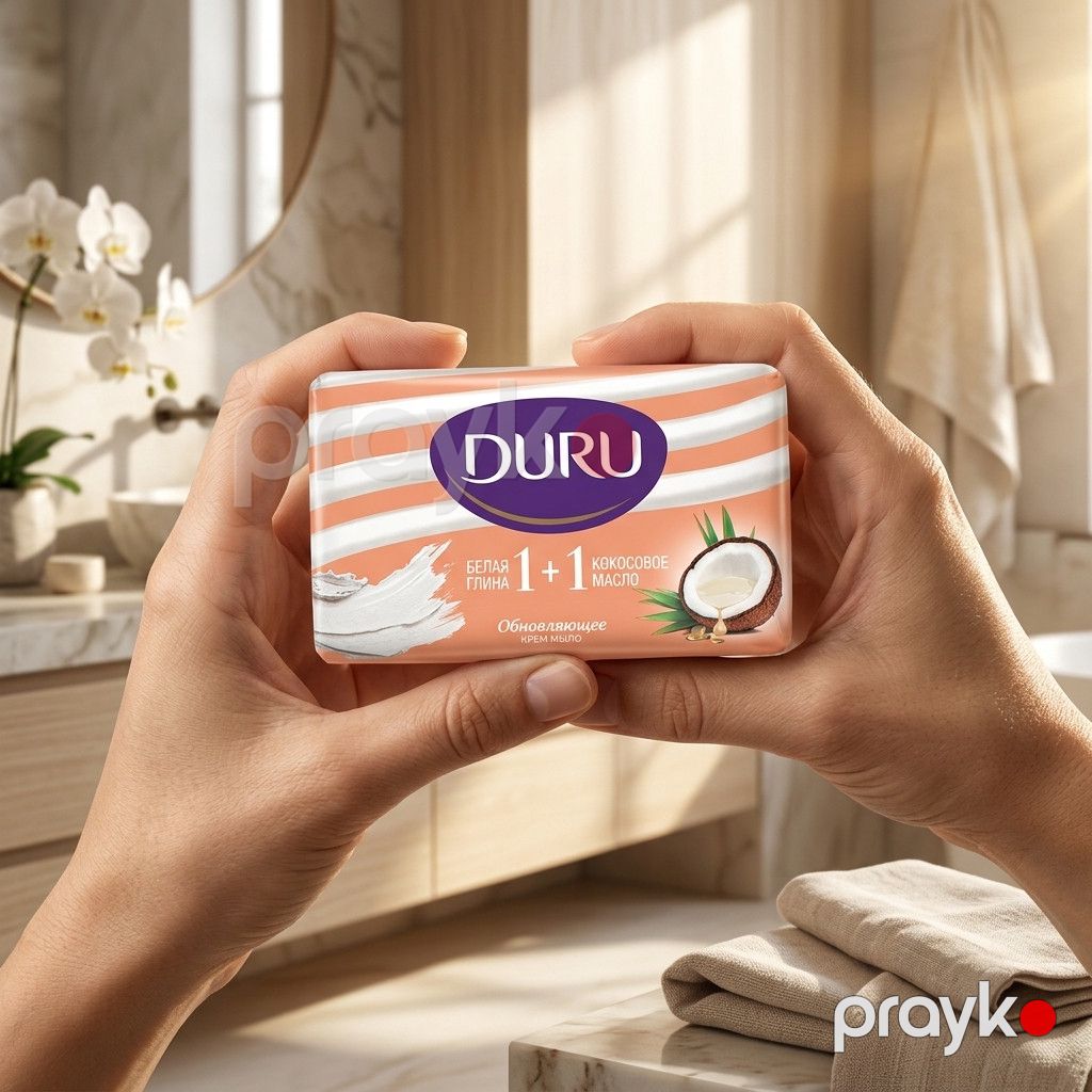 Bərk sabun Duru 1+1 kokos yağı 80 qr — Mallar, Bakı (2)