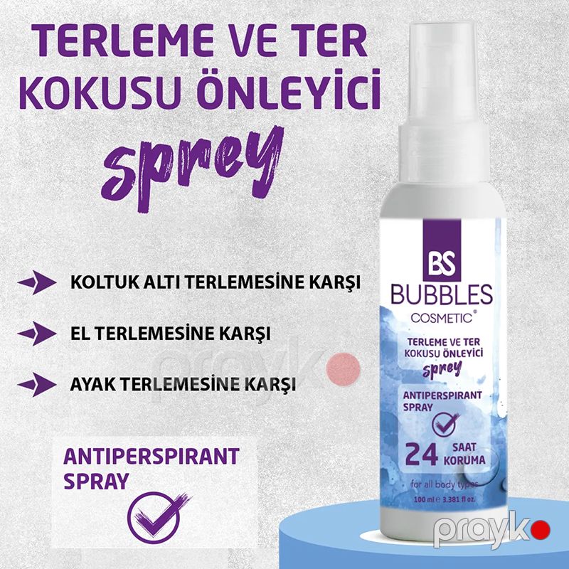 BS Bubbles Cosmetics Tərdən Müdafiyə Üçün Bədən Spreyi Antı Perspırant Spray 100ml — Gözəllik və səhiyyə, Bakı (5)
