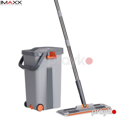 Imaxx - Mop 360° Düz Mop və Vedrə Dəsti Quru Sıxma və Çoxfunksiyalı Yuma — Bakı