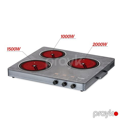 Sonifer SF-3067 - Üç Ocaqlı İnfraqırmızı Soba Üç Plitə Parlaq Soba 3500W Güc — Bakı